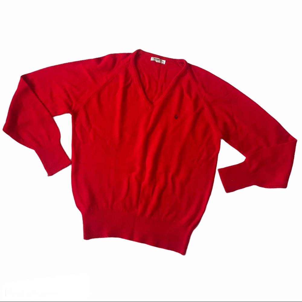 Women’s Red V-Neck Sweater - Classic Knit